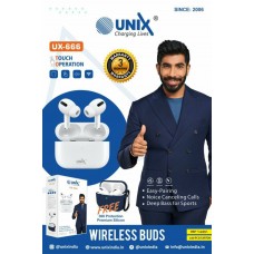 Unix UX-666 In-Ear True Wireless Buds With Free Silicon Buds Case