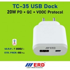 ERD TC-35 USB Fast Charger 20W PD+QC+VOOC Protocol