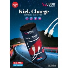 UBon Kick Charge 2.4A/1Mtr USB Micro/V8 Charging Cable(WR-685)