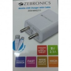 Zebronics -MA5211/MA5212A 2.1A Mobile Charger With V8 Cable