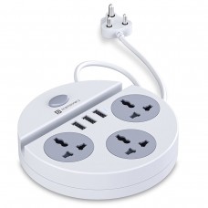 Portronics PowerPlate 5 POR-1359 Surge Protector 1500W High Power Converter Socket(White)