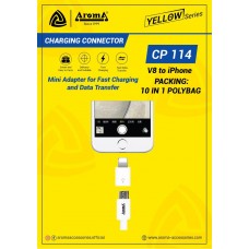 Aroma CP114 V8 to Iphone Mini Adapter Fast Charging Connector (Pack of 10)