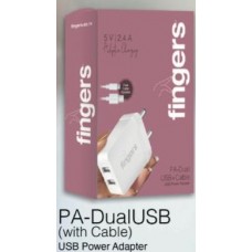 Fingers PA Dual USB power adapter with TypeC cable 