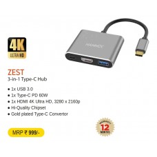 Hammok ZEST Type-C 3 in 1 Converter (HDMI/USB3.0/PD)