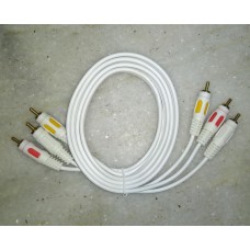 White 3RCA to 3RCA Heavy Duty  1.5m Audio Video AV Cable