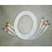 White 3RCA to 3RCA Heavy Duty  1.5m Audio Video AV Cable