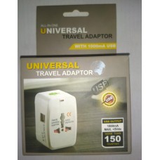 International All in one Universal Adaptor+Dual USB Fast Charging Port