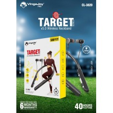 Vingajoy CL-3820 Target V5.0 Wireless BT Neckband(40 Hrs PlayTime)(Buy 1 Get 10 XYLite v8 PB Cable Free)