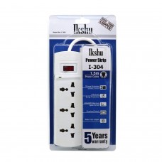  Ikshu I304 Universal 3-Socket Surge protector + Overload Protection