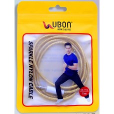 UBON GR171A 1Mtr Sparkle Nylon Aux Cable