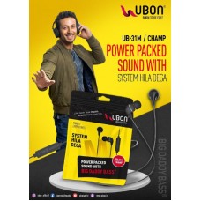 UBON UB-31M Power Beat Earphone(Power Packed Sound With System Hila Dega