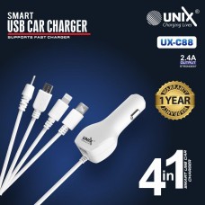 UNIX UX-C88 4in 1 USB Car Charger