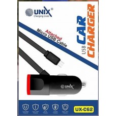 UNIX UX-C62 USB Car Charger with Attach Cable