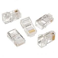 Plastic Cat 5 RJ45 Cable Connector Pack Of 100 Pieces(Transparent)