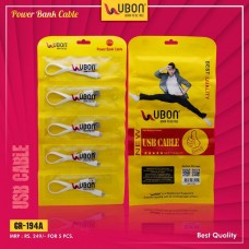 UBON-USB-PowerBankCable-GR-194A (1 Sheet - Pack of 5) 