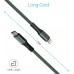 Portronics KonnectCL TypeC to iphone 1.2m/3A Nylon Cable(Green)
